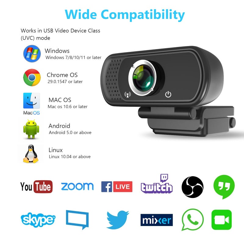 XPCAM Full HD 1080P Webcam with Privacy Shutter and Tripod, Pro Streaming Web Camera with Microphone, Widescreen USB Computer Camera for Laptop Desktop Mac - Image 4